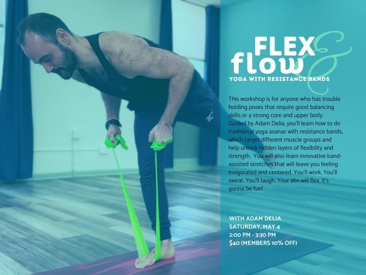 Flyer for Flex & Flow with Adam Delia