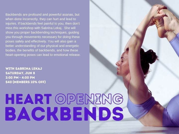 Flyer for Heart Opening Backbends workshop