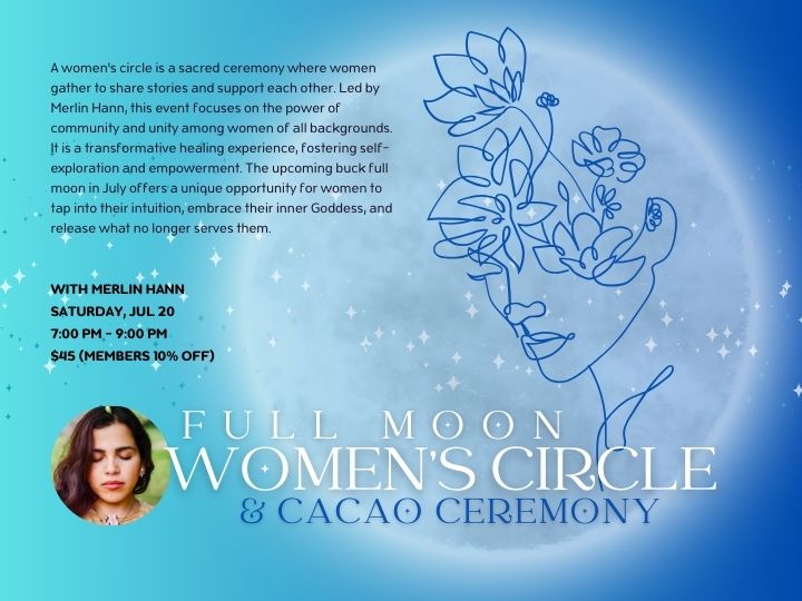 Flyer for New Moon Womens Circle July 2024