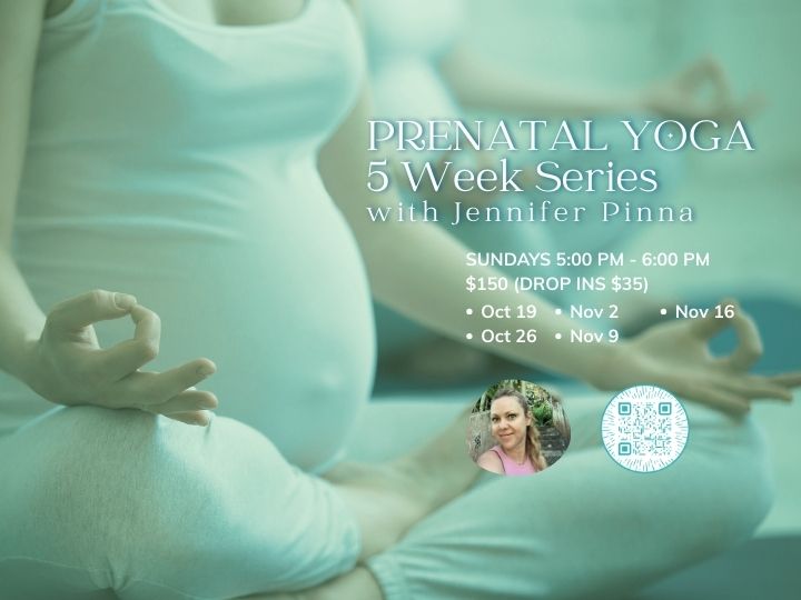 Flyer for Oct 2025 prenatal yoga series