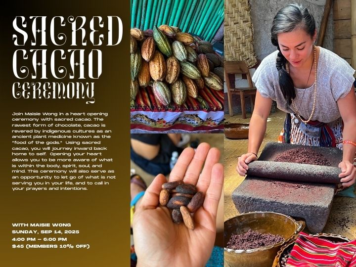 Flyer for Sacred Cacao Ceremony on Sep 14