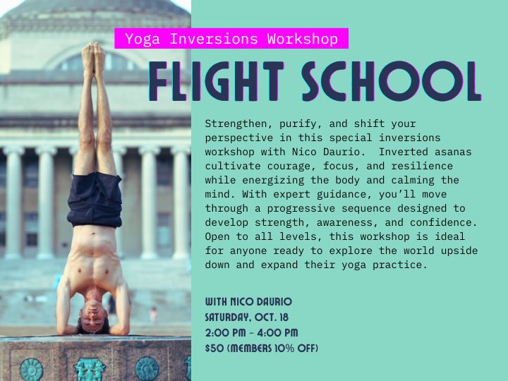 Take off with Nico Daurio in this inversion workshop on Oct. 18