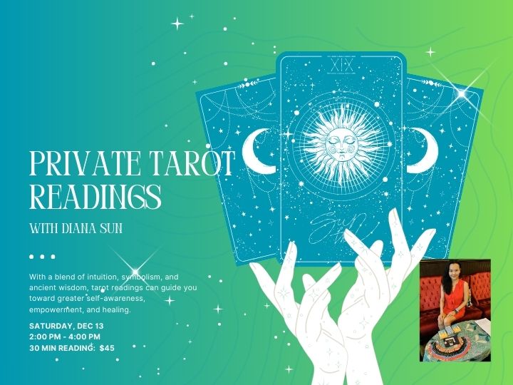 Tarot Readings DEC 2025 (720 x 540 px) Flyer for Oct 2025 prenatal yoga series