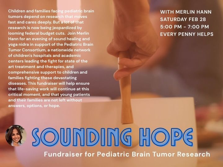 Flyer for Sounding Hope fundraiser for pediatric brain tumor research and care