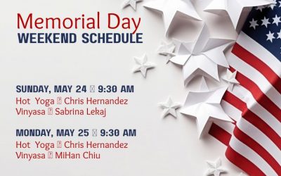 Memorial Day Weekend Schedule